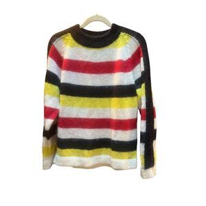 Paper London pullover striped sweater part wool sz Meduim